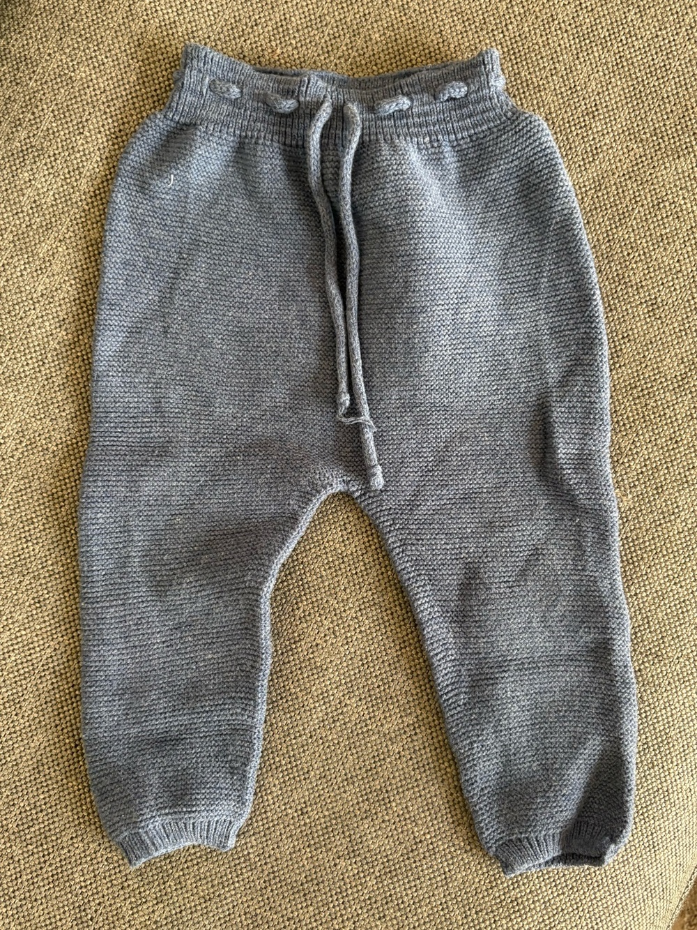 La Coqueta Dark Blue Fino Cotton Baby Knitted Pants, 18m